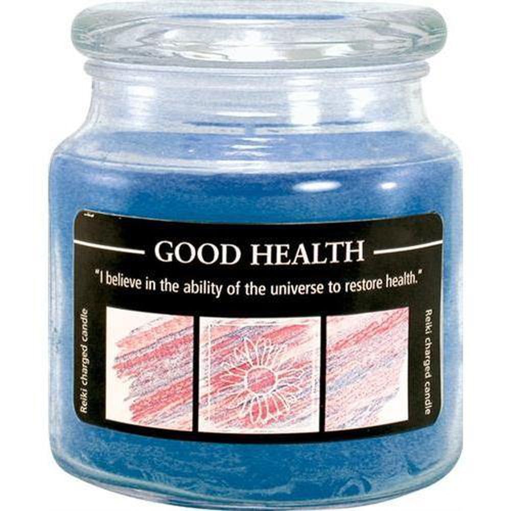 16 oz Reiki Charged Herbal Jar Candle - Good Health, SKU CJ-Q900, UPC 6016221387398