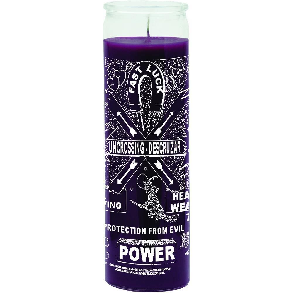 7 Day Glass Candle Uncrossing Protection from Evil - Purple, SKU WP-575-950, UPC 6016209076078