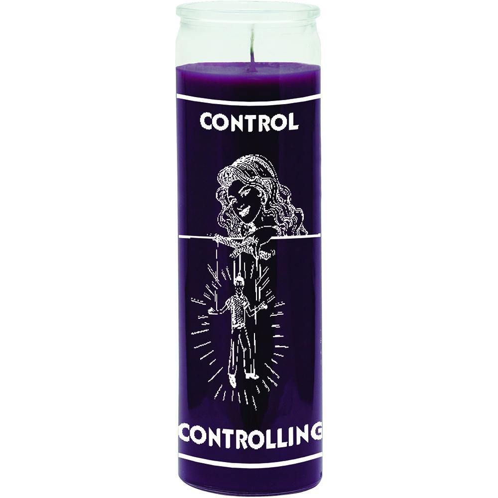 7 Day Glass Candle Controlling - Purple, SKU WP-575-123, UPC 6016211016086