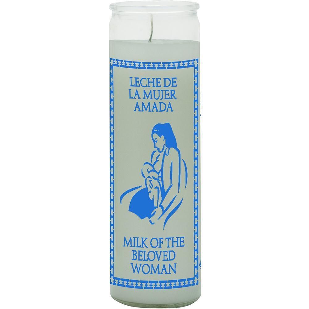 7 Day Glass Candle Milk of Beloved Woman - White, SKU WP-575-560, UPC 6016219436404