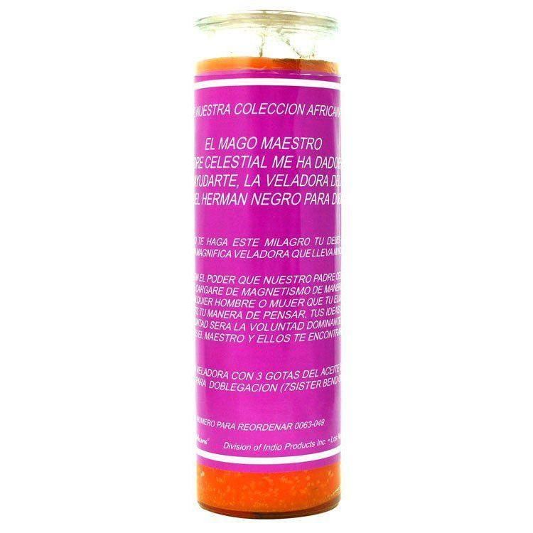 7 Day Glass Dressed Candle - Bend Over - Orange, SKU WP-0063-049, UPC 6016009250272