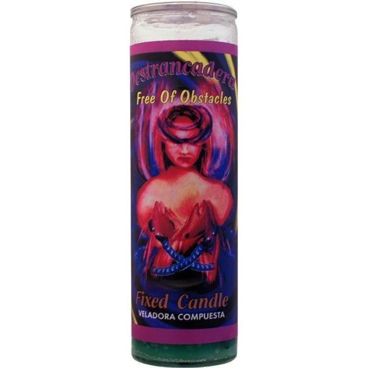 7 Day Glass Candle Velas Misticas - Free of Obstacles - Green, SKU WP-0060-253, UPC 6016201970992