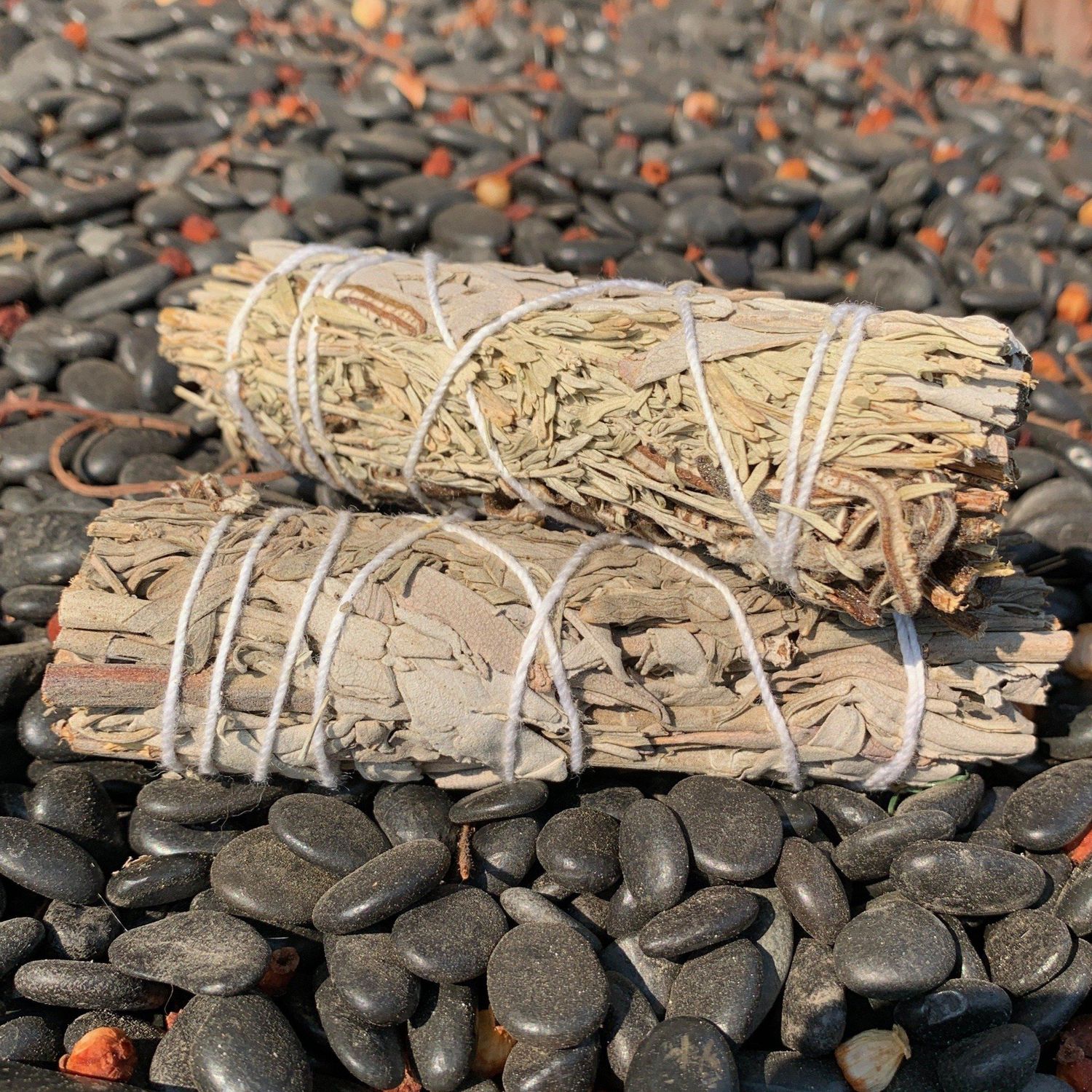 4&quot; White Sage, Blue Sage &amp; Yerba Santa Smudge Stick, SKU N01-28-MS1-YBM-1, UPC 6016215796748