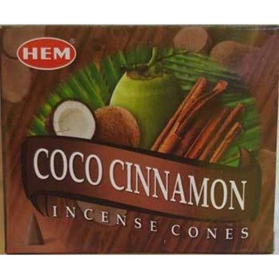 Coconut Cinnamon HEM Cone Incense (10 Cones), SKU CCI12, UPC 6016211024050