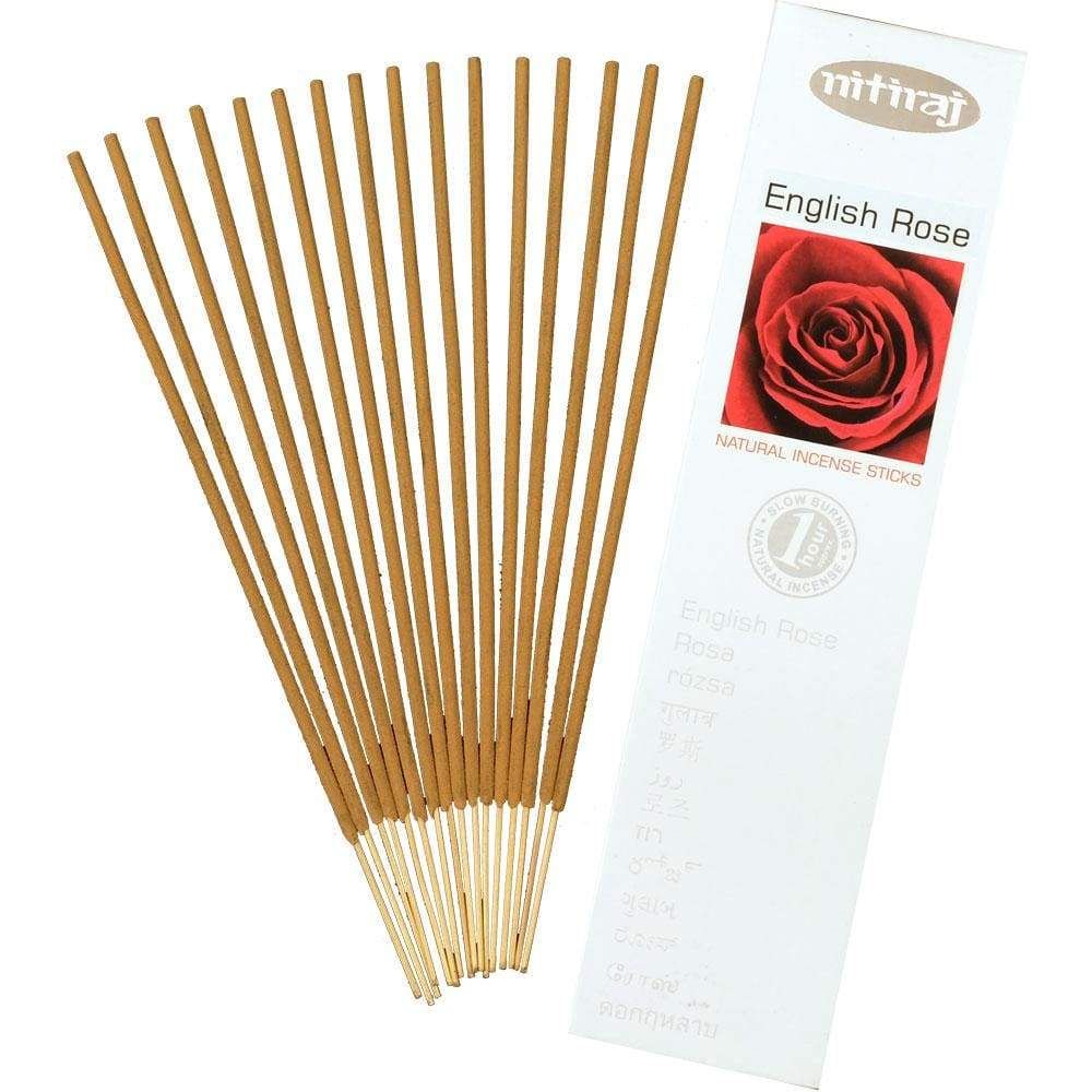 Nitiraj Incense 25 gram - English Rose (Pack of 6), SKU KH-72801, UPC 6016201250230