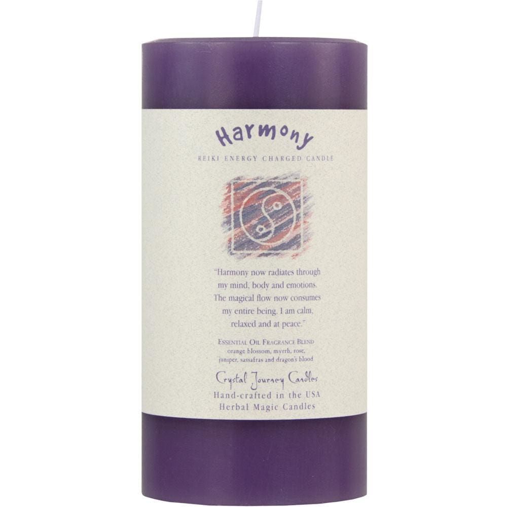 Reiki Charged Herbal 3&quot; x 6&quot; Pillar Candle - Harmony, SKU KH-84513, UPC 6016205915999