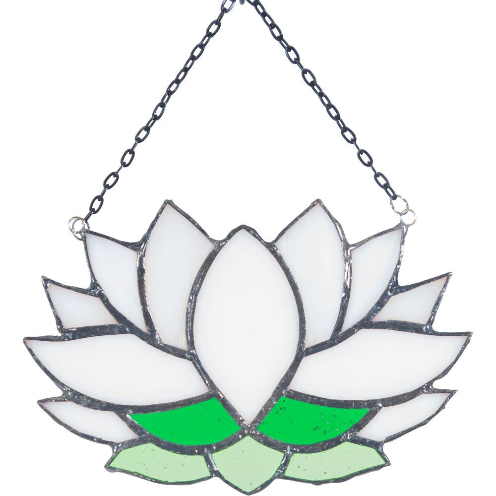 6&quot; Glass Suncatcher - Lotus, SKU KH-63090, UPC 700317353461