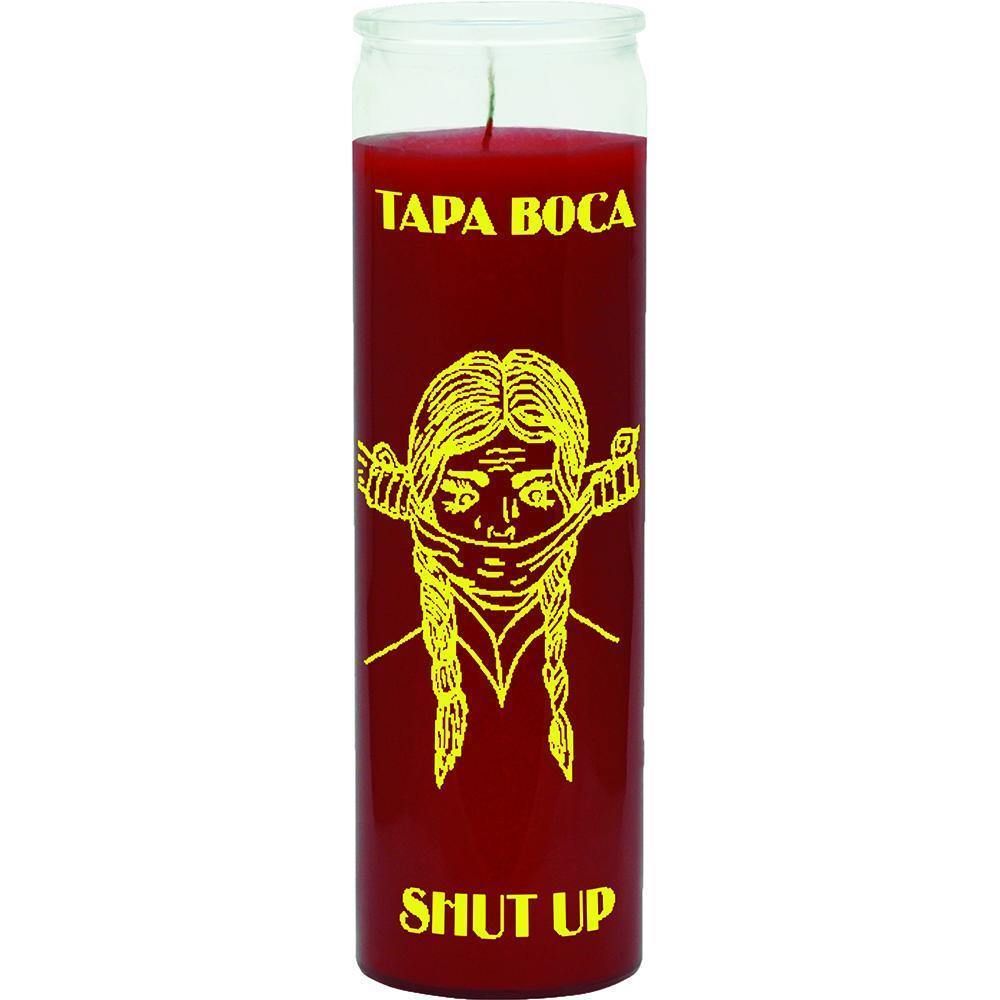 7 Day Glass Candle Shut up - Red, SKU WP-575-855, UPC 6016209784720