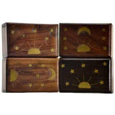 3&quot; x 2&quot; Celestial Wood Box, SKU WBX54, UPC 6016213320372
