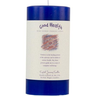 Reiki Charged Herbal 3&quot; x 6&quot; Pillar Candle - Good Health, SKU KH-84511, UPC 6016202839823
