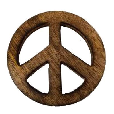 4&quot; Wooden Peace Altar Tile, SKU 490, UPC 6016208188192