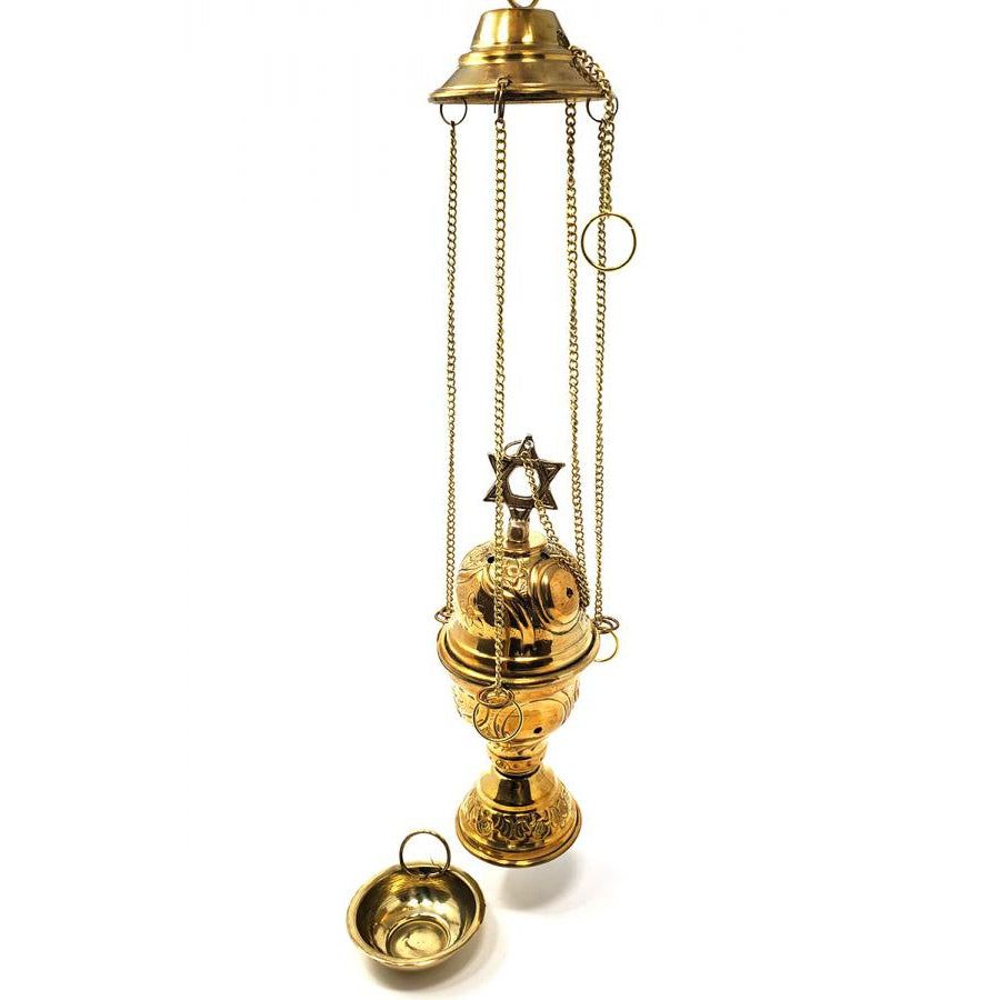 6&quot; Star of David Brass Hanging Burner, SKU IBB51, UPC 6016202013087