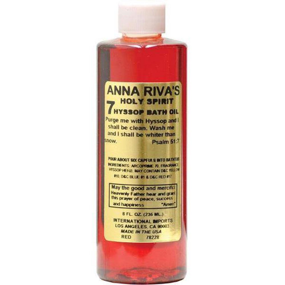 8 oz Bath Oil Anna Riva&#39;s 7 Holy Hyssop - Red, SKU WP-78228, UPC 6016203885805