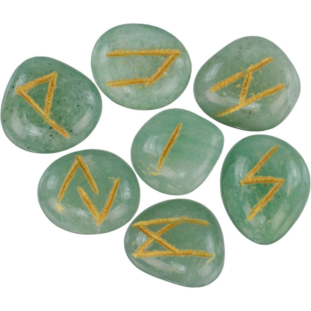 Gemstone Rune Set - Green Aventurine, SKU Rune-GA, UPC 6016201618672