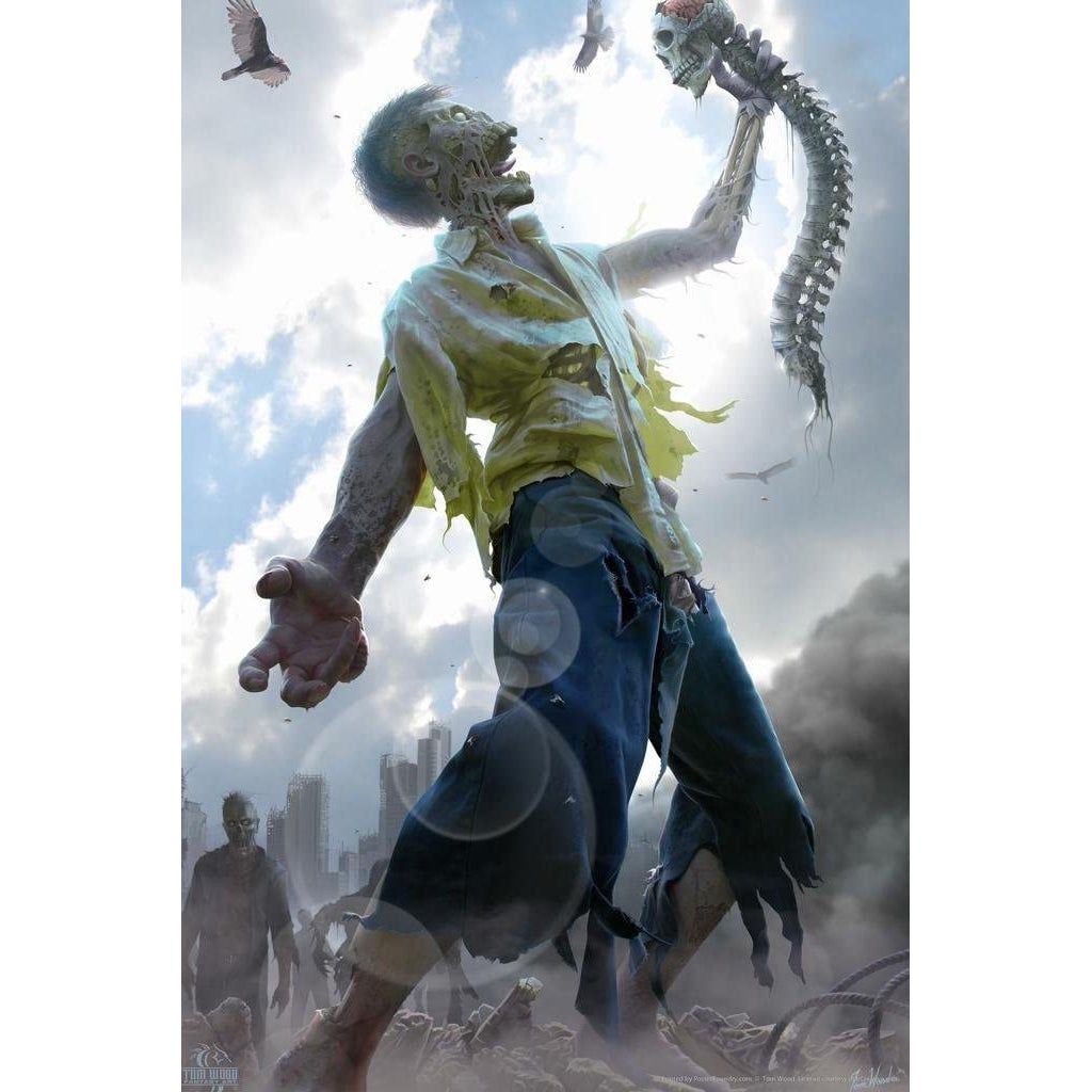 12&quot; Zombie Scraps Printed Silhouette Hanging Art Wall Scroll, SKU PG-9803, UPC 700317024576