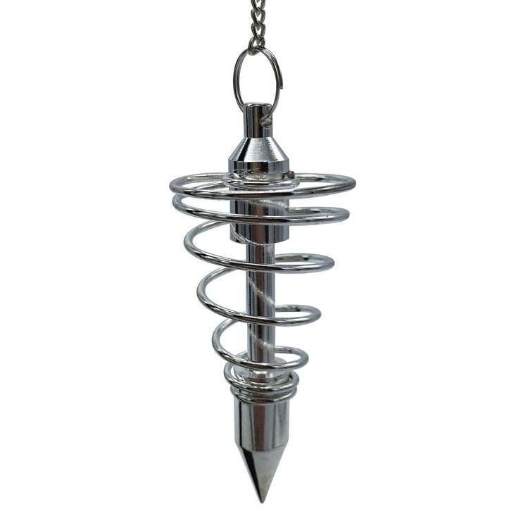 Deluxe Silver Spiral Pendulum by Lo Scarabeo, SKU LW1521, UPC 6016219437456