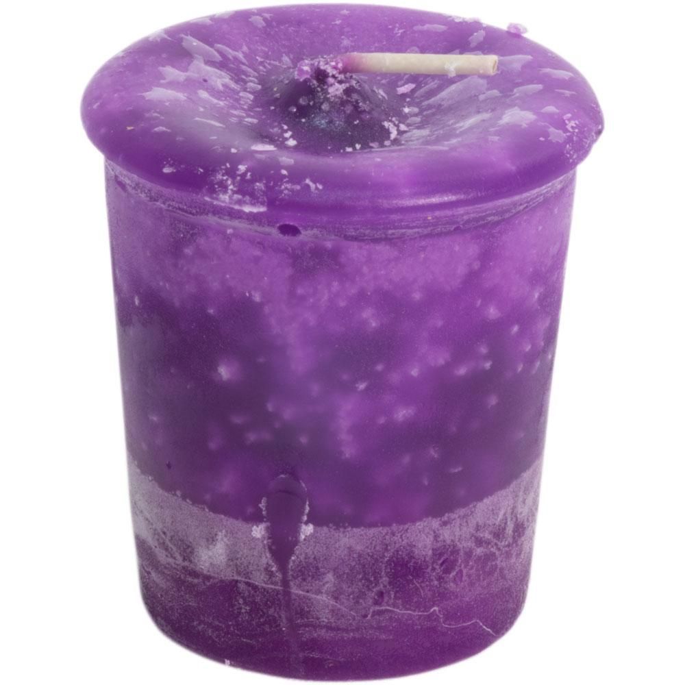 Crown Reiki Charged Chakra Votive Candle - Purple, SKU KH-81552-D18, UPC 6016222290215