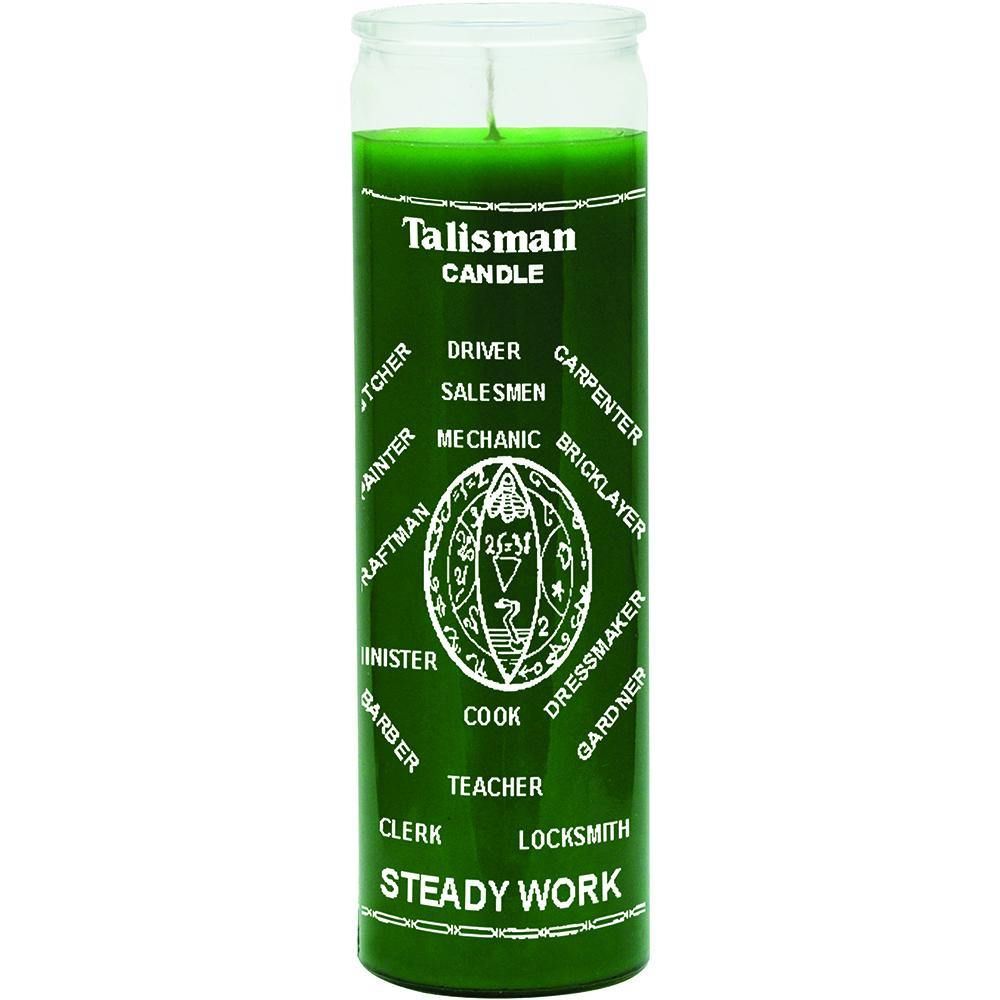 7 Day Glass Candle Steady Work - Green, SKU WP-575-891, UPC 6016206424421