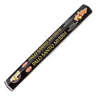 Premium Masala HEM Incense Sticks 15 grams - Palo Santo &amp; Myrrh, SKU B03-143-PSMY20, UPC 7003173755…