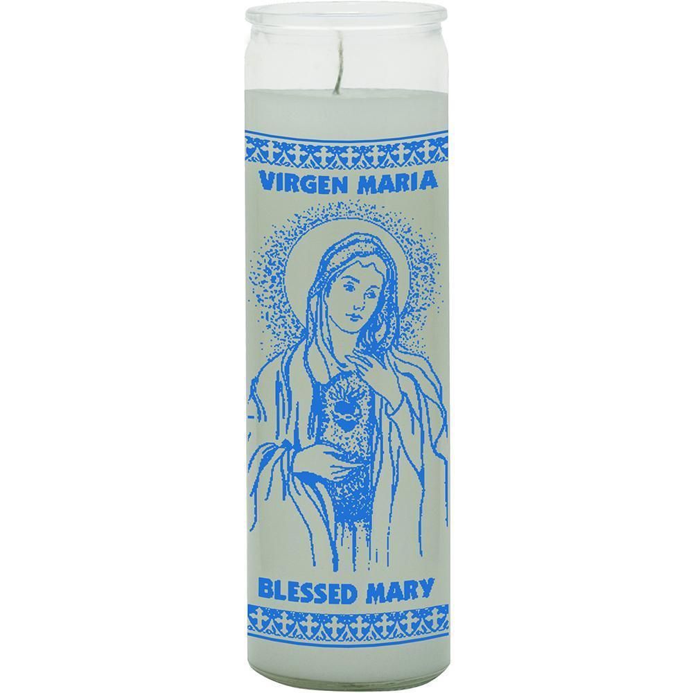 7 Day Glass Candle Blessed Mary - White, SKU WP-575-069, UPC 6016206313398