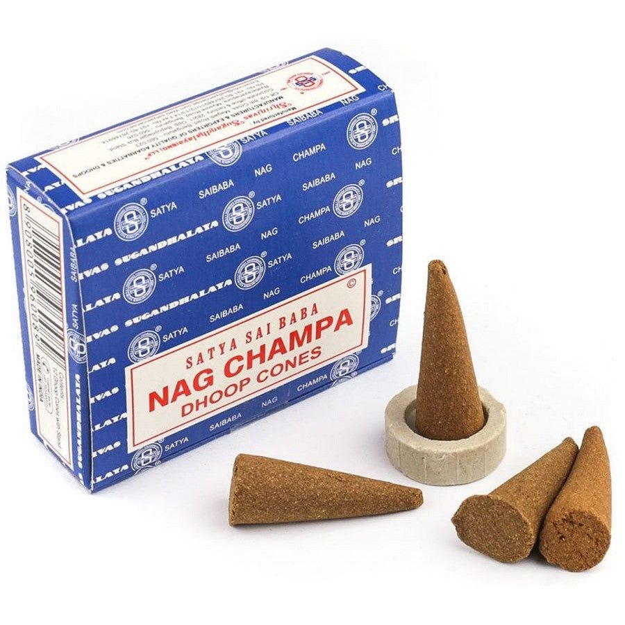 Nag Champa Satya Dhoop Incense Cones (12 Pack), SKU N12, UPC 6016224729720