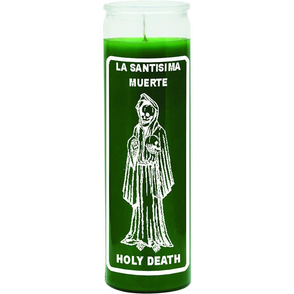 7 Day Glass Candle Holy Death - Green, SKU WP-575-357-05, UPC 6016206725757