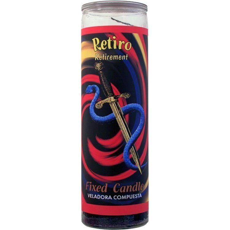 7 Day Glass Candle Velas Misticas - Retirement - Purple, SKU WP-0060-746, UPC 6016243828817