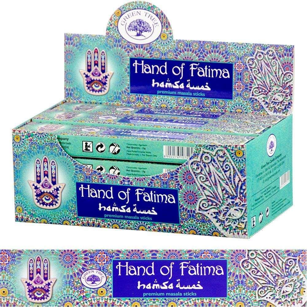 Green Tree Incense 15 gram - Hand of Fatima (Pack of 12), SKU KH-72649, UPC 6016207543565