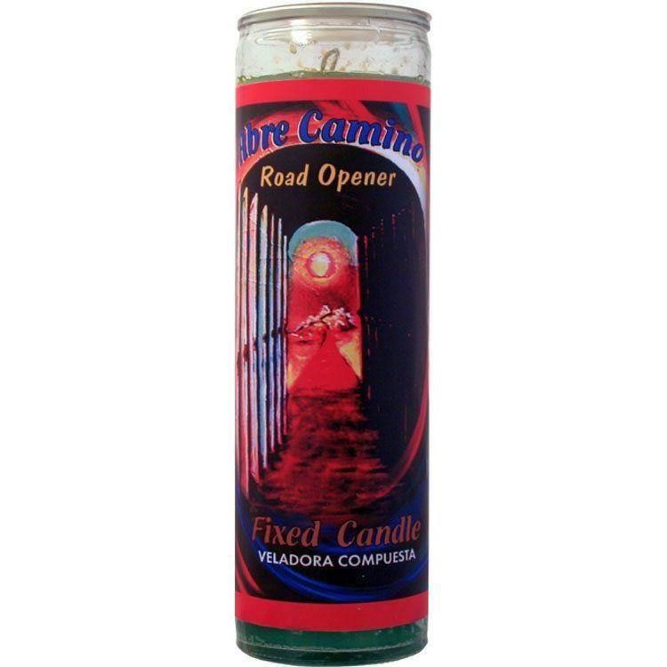 7 Day Glass Candle Mystical Fixed - Road Opener - Green, SKU WP-0060-755, UPC 6016215177141