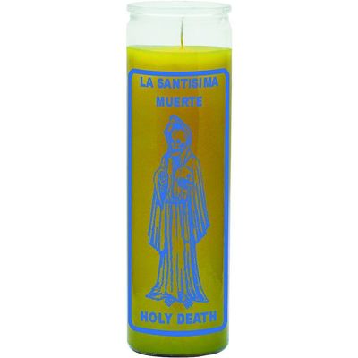 7 Day Glass Candle Holy Death - Yellow, SKU WP-575-357-12, UPC 6016202293205