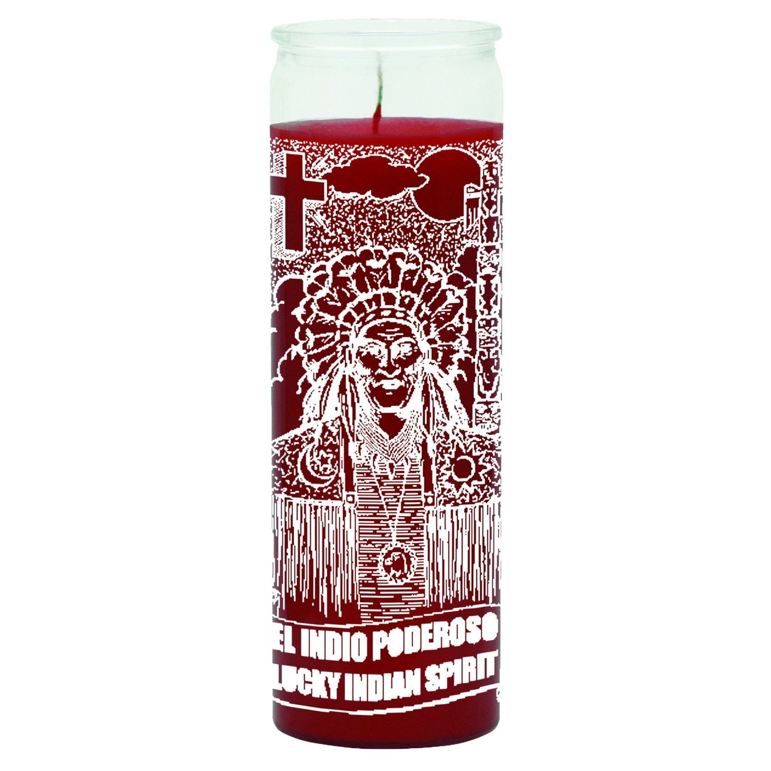 7 Day Glass Candle Indian Spirit - Red, SKU WP-575-391-02, UPC 6016225284280