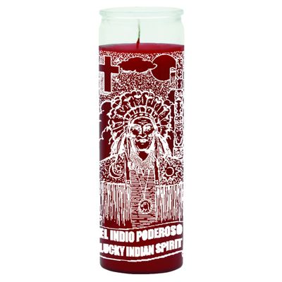 7 Day Glass Candle Indian Spirit - Red, SKU WP-575-391-02, UPC 6016225284280