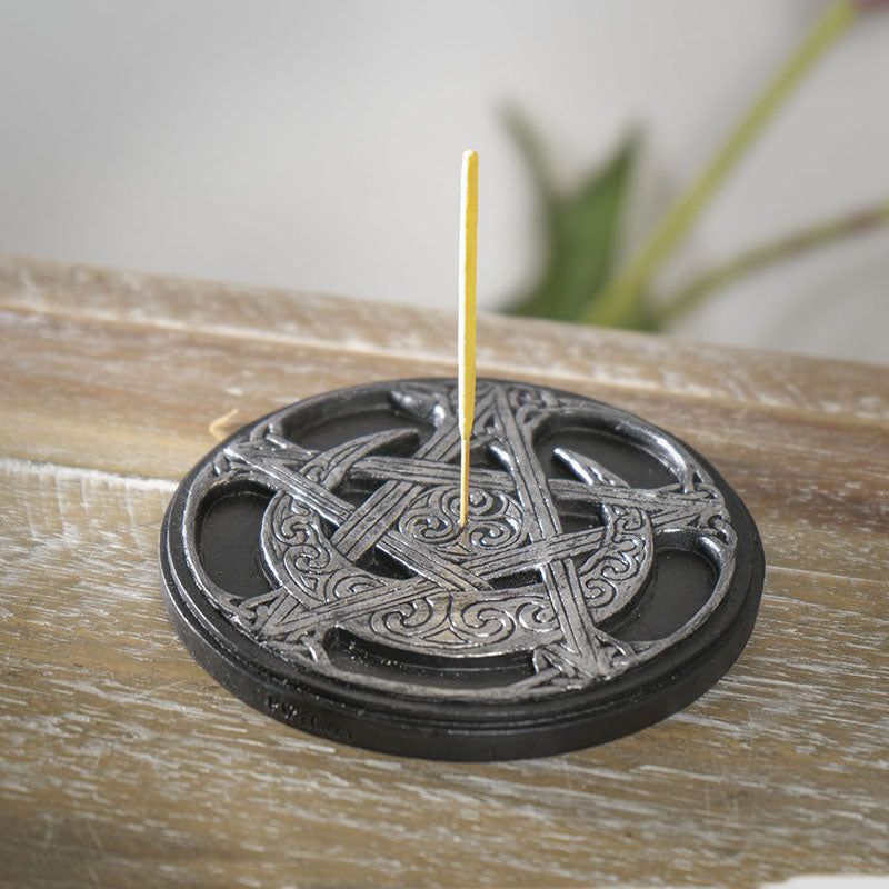 4.5&quot; Triple Moon Stick Incense Burner, SKU PG-15131, UPC 700317077732