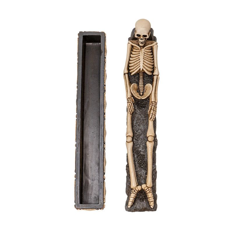 11.25&quot; Skeleton Stick Incense Burner Box, SKU PG-15533, UPC 700317311041