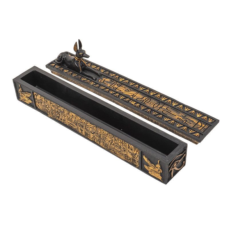 11.25&quot; Anubis Stick Incense Burner Box, SKU PG-15534, UPC 700317311058