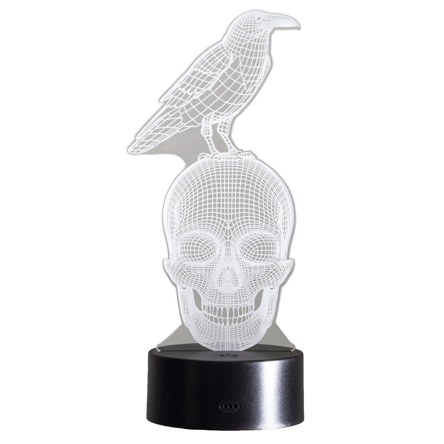 3.35&quot; Raven on Skull 3D LED Light, SKU PG-14552, UPC 700317072751