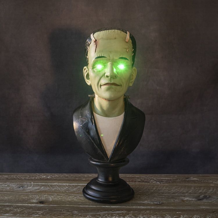 13.75&quot; Frankenstein Bust with LED Lights, SKU PG-15052, UPC 700317076292