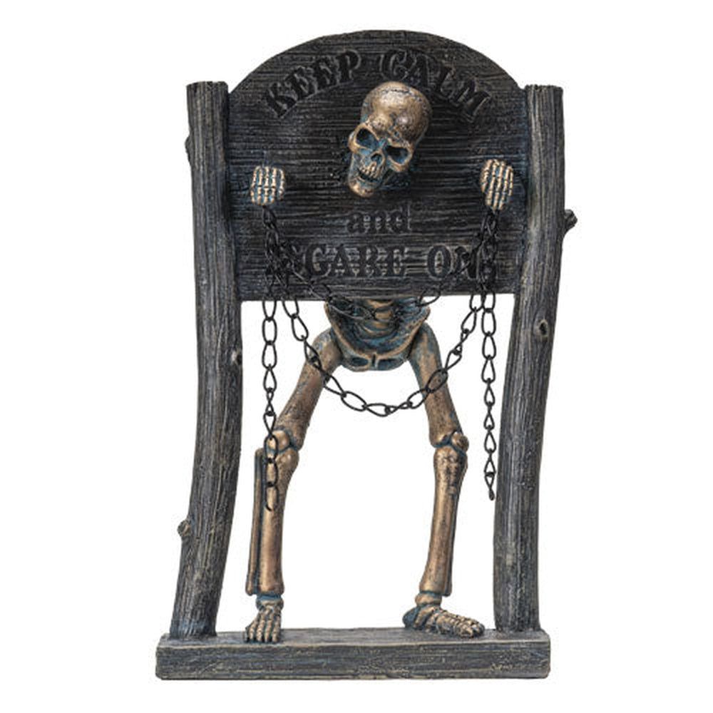 10.5&quot; Skeleton Statue - Pillory, SKU PG-14348, UPC 700317052326