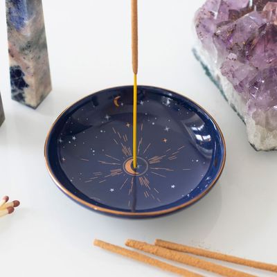 3.5&quot; Ceramic Incense Stick Holder - Starry Sky, SKU PG-15004, UPC 700317071082