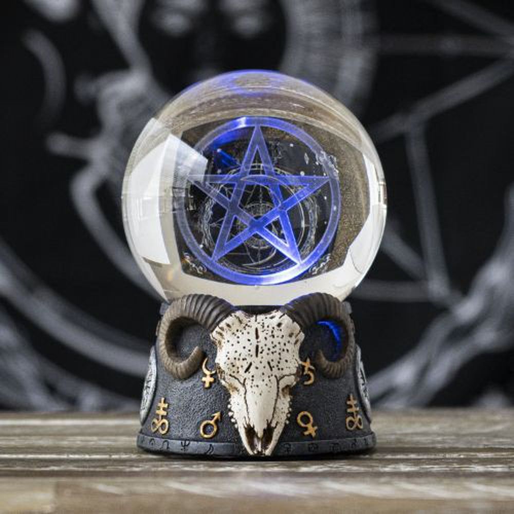 4.5&quot; Sigil of Baphomet LED Ball, SKU PG-13936, UPC 700317058625