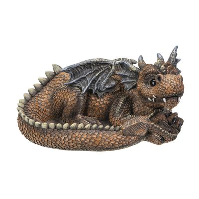 10.8&quot; Dragon Statue Planter - Laying, SKU PG-14730, UPC 700317034926