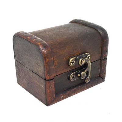 3.25&quot; Antique Wooden Rosewood Chest, SKU A02-01-ABX-07-B, UPC 700317393306