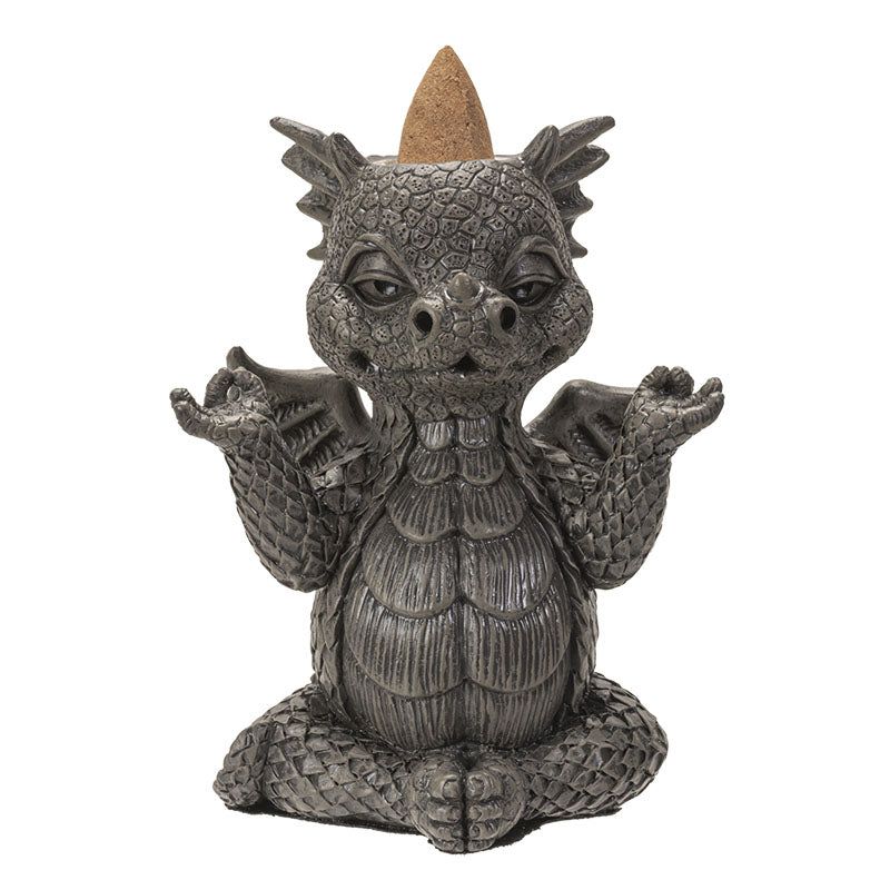 4.25&quot; Dragon Yoga Backflow Incense Burner, SKU PG-14938, UPC 700317075523