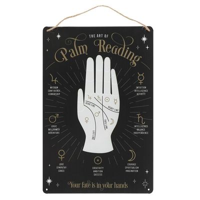 11.8&quot; Palm Reading Fate in Your Hand Metal Sign Wall Decor, SKU PG-14187, UPC