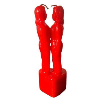 7.5&quot; Woman &amp; Woman Face To Face Lovers Candle - Red, SKU RM-10966, UPC 700317314325