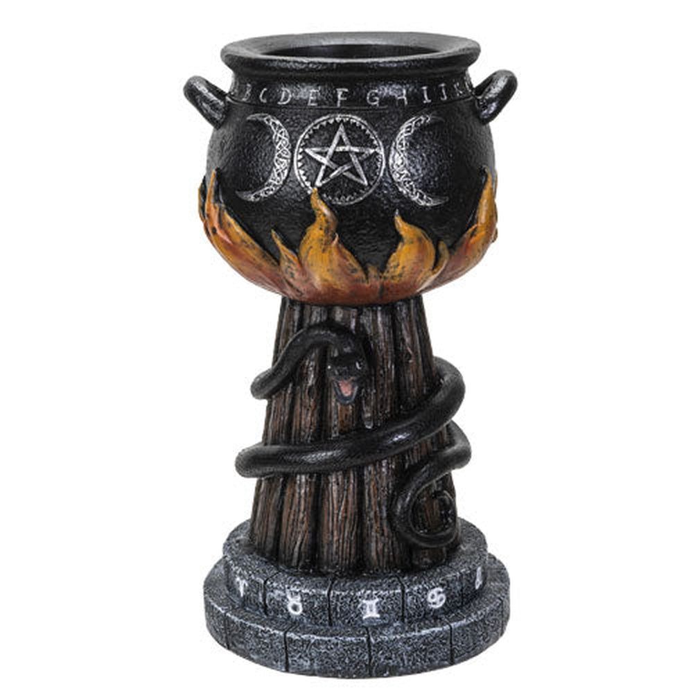 10.9&quot; Triple Moon Cauldron Votive Candle Holder, SKU PG-14389, UPC 700317059196