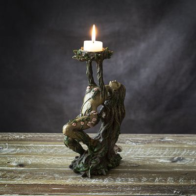 9.7&quot; Ent Tree Lady Tealight Candle Holder, SKU PG-14358, UPC 700317066217