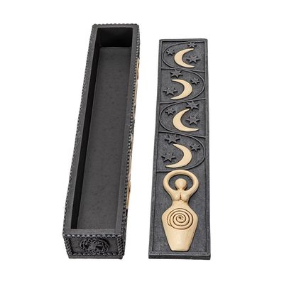 10.5&quot; Spiral Goddess Incense Burner Box, SKU PG-15616, UPC 700317356875