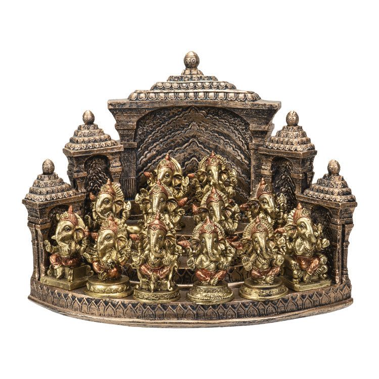 10.25&quot; Hindu Statue - Temple with Ganesha (LED Light Up), SKU PG-14672, UPC 700317053934