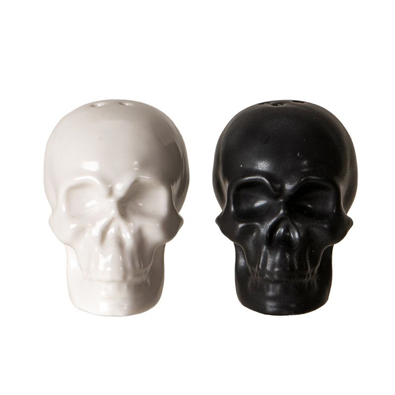 2.3&quot; Salt &amp; Pepper Shaker - Black &amp; White Skulls